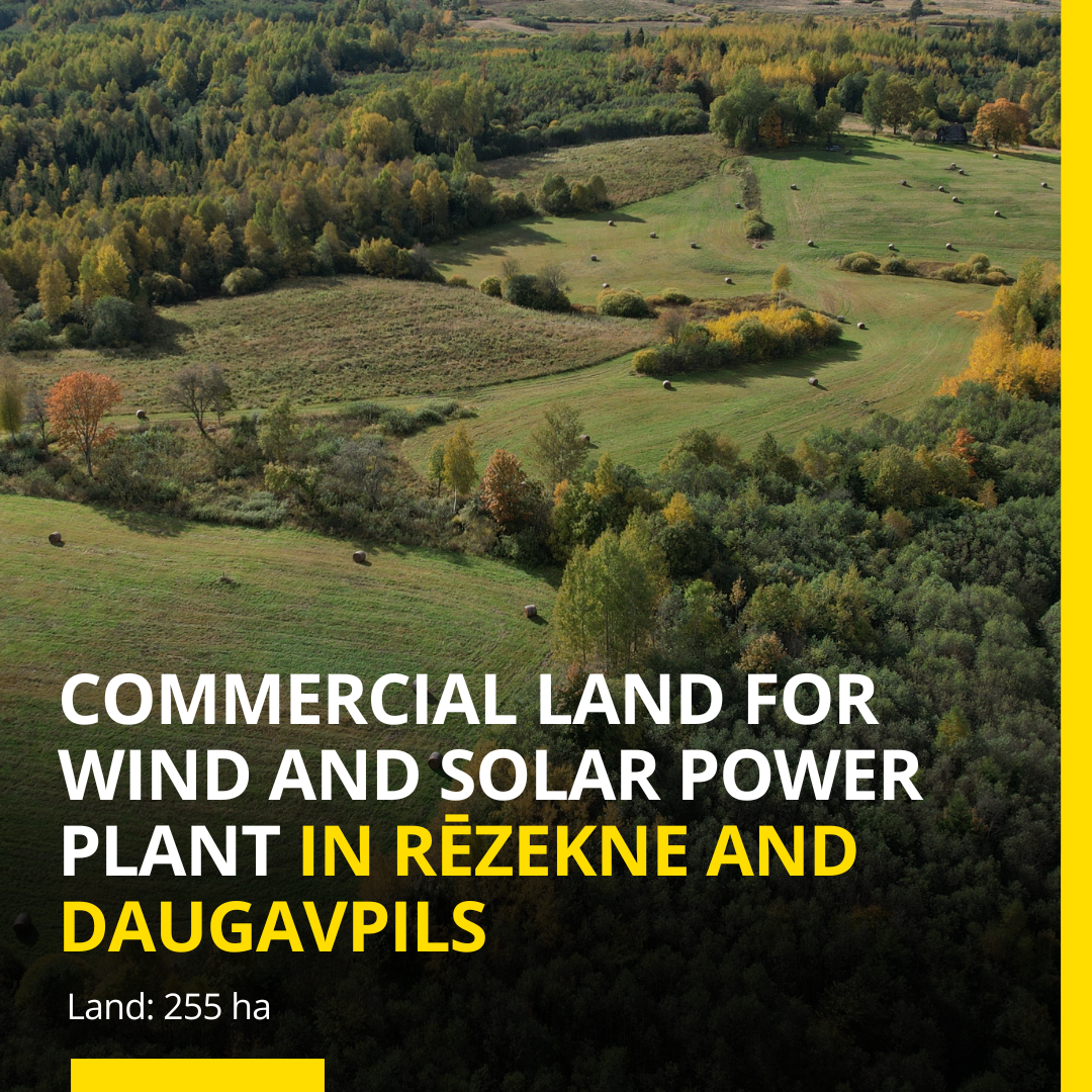 COMMERCIAL LAND FOR WIND AND SOLAR POWER PLANT IN RĒZEKNE AND DAUGAVPILS
